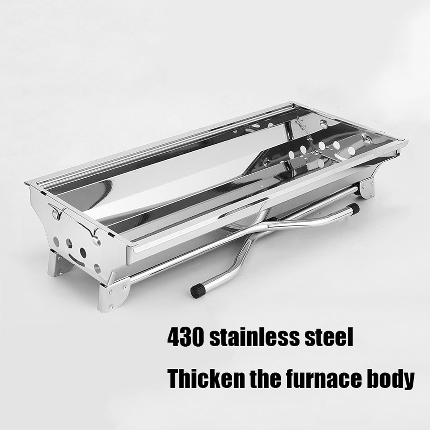 Edelstahl Holzkohlegrill | Klappbarer & Tragbarer Gartengrill (73*33,5*70 cm) - Image 6